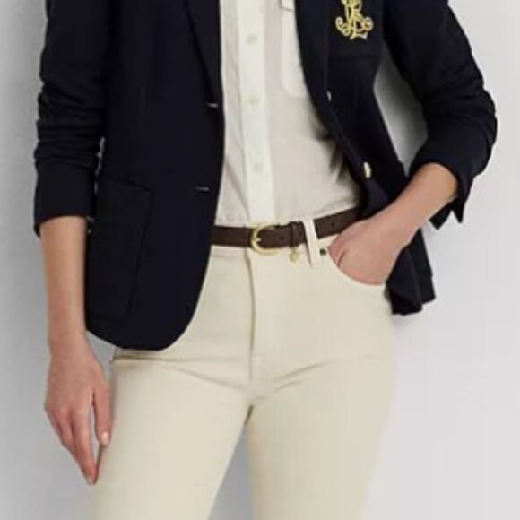 NWOT Lauren Ralph Lauren Petite Bullion Jacquard Blazer, Pettie Small (PS) Navy - Picture 7 of 7